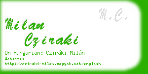 milan cziraki business card